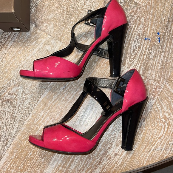 Patent pink black heels 7.5 - Picture 3 of 5